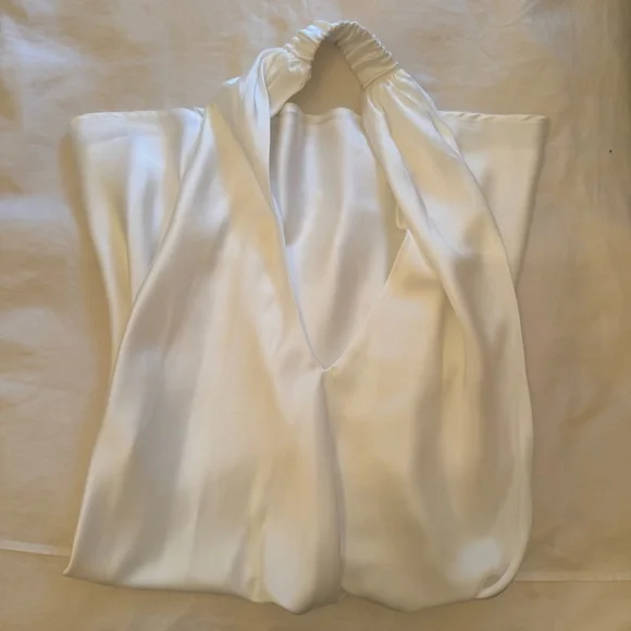 Show Me Your MuMu Jasmine Halter Mini Dress Luxe Satin White - Picture 2 of 4